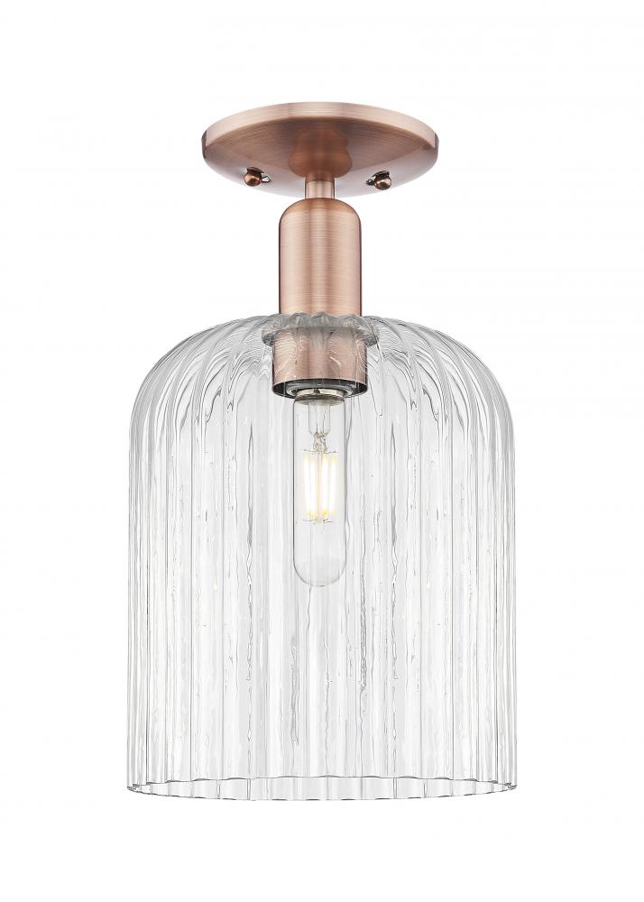 Bridal Veil - 1 Light - 8 inch - Antique Copper - Semi-Flush Mount