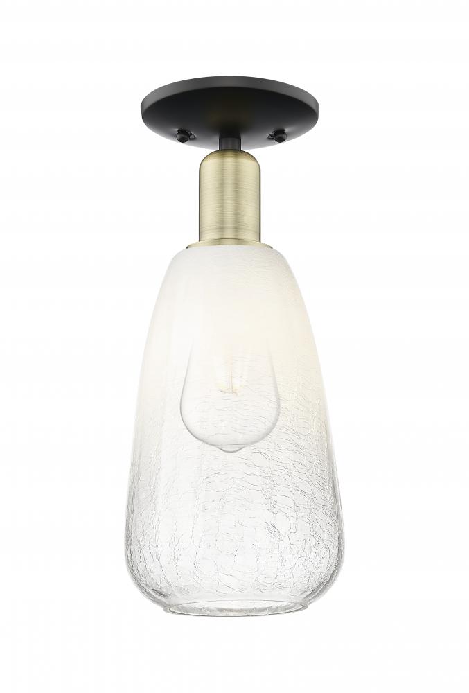 Brookhaven Almond - 1 Light - 6 inch - Black Antique Brass - Semi-Flush Mount