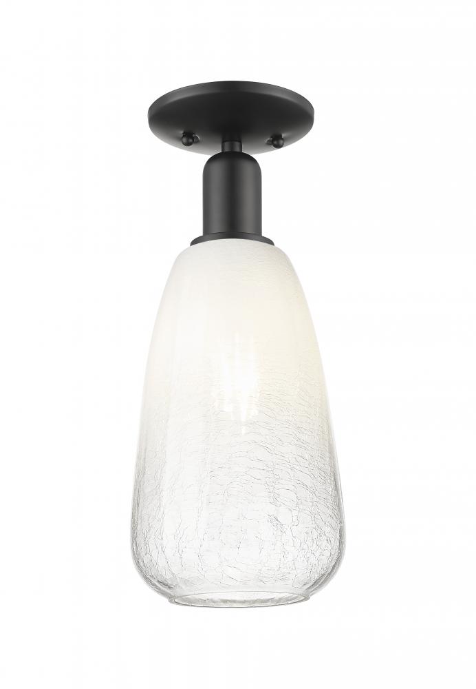 Brookhaven Almond - 1 Light - 6 inch - Matte Black - Semi-Flush Mount