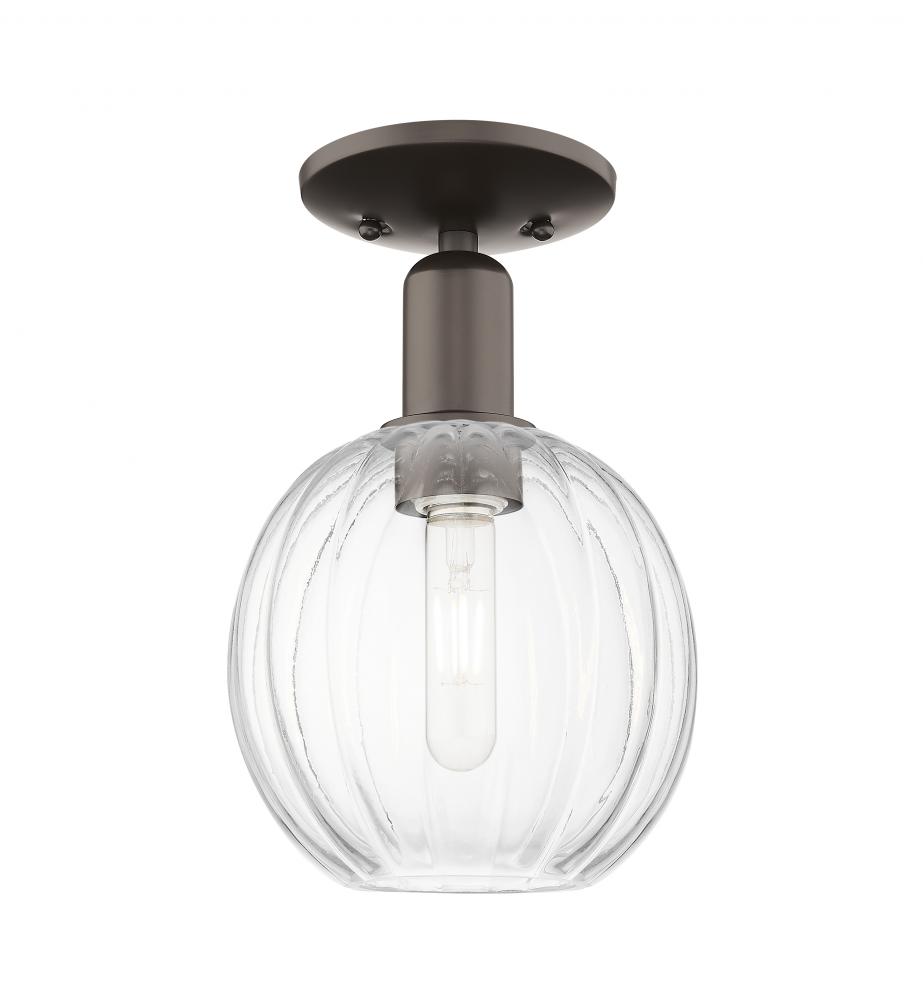 Preston Globe - 1 Light - 6 inch - Oil Rubbed Bronze - Semi-Flush Mount