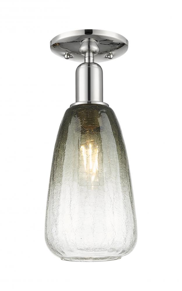 Brookhaven Almond - 1 Light - 6 inch - Polished Nickel - Semi-Flush Mount