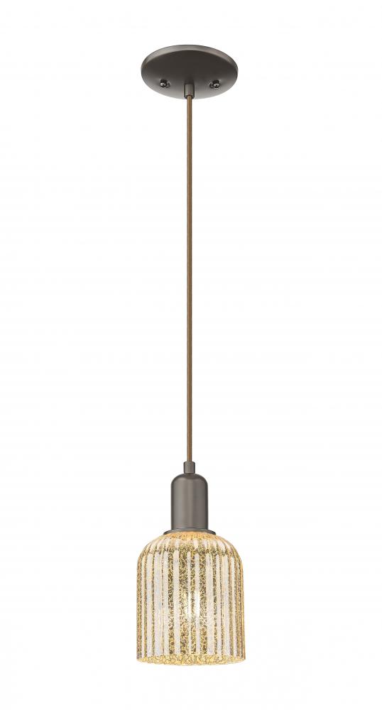 Bridal Veil - 1 Light - 6 inch - Oil Rubbed Bronze - Cord hung - Mini Pendant