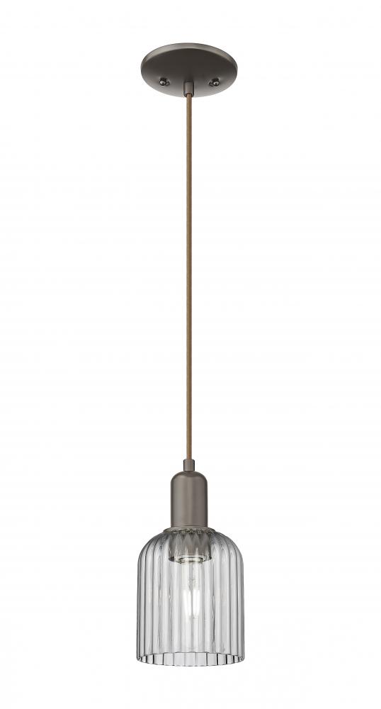 Bridal Veil - 1 Light - 6 inch - Oil Rubbed Bronze - Cord hung - Mini Pendant