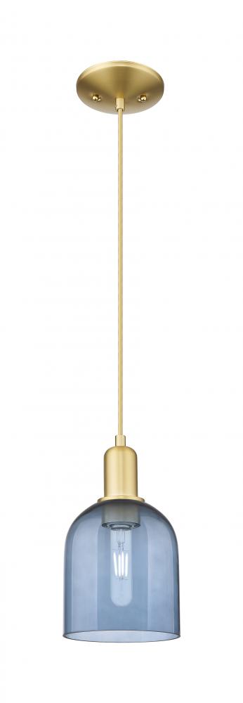 Bella - 1 Light - 6 inch - Satin Gold - Cord hung - Mini Pendant