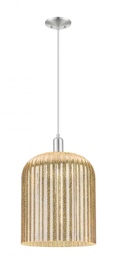 Bridal Veil - 1 Light - 12 inch - Brushed Satin Nickel - Cord hung - Mini Pendant