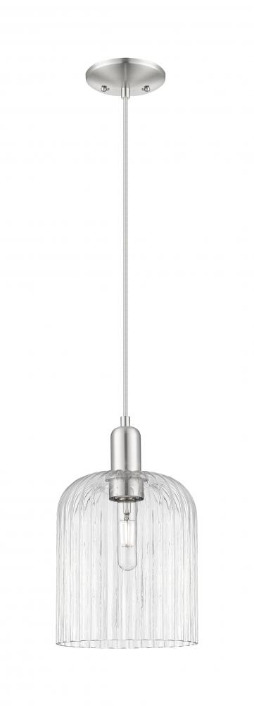 Bridal Veil - 1 Light - 8 inch - Brushed Satin Nickel - Cord hung - Mini Pendant