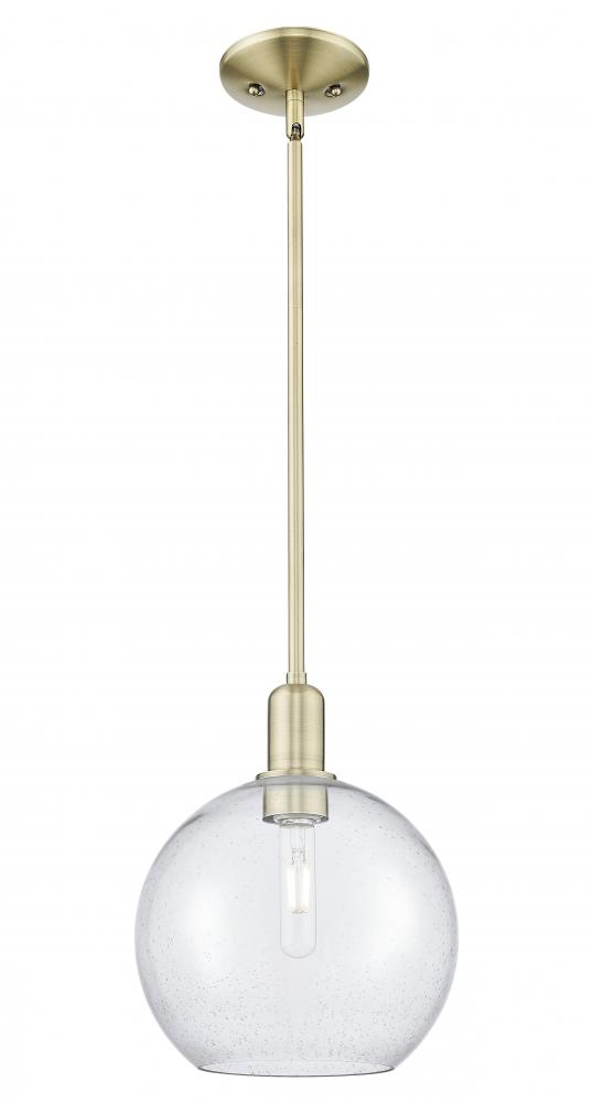 Athens - 1 Light - 10 inch - Antique Brass - Stem hung - Mini Pendant