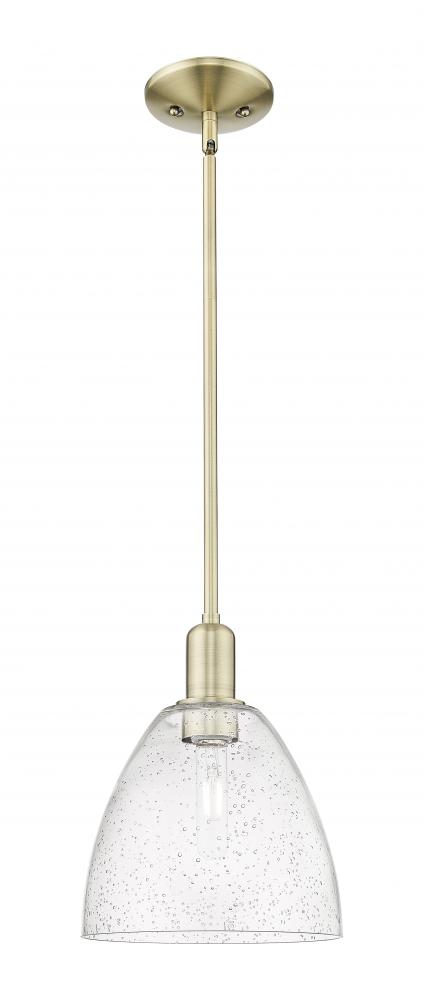 Bristol - 1 Light - 9 inch - Antique Brass - Stem hung - Mini Pendant
