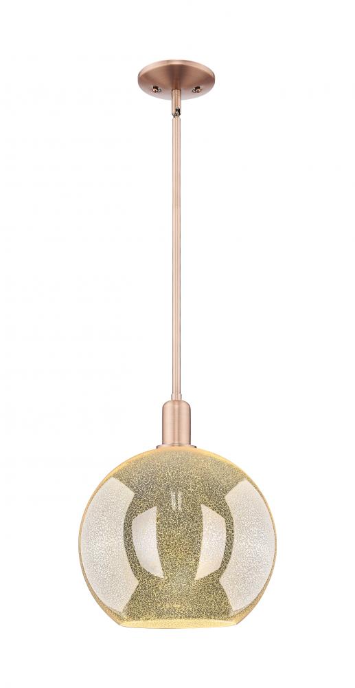 Athens - 1 Light - 12 inch - Antique Copper - Stem hung - Mini Pendant