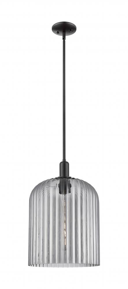 Bridal Veil - 1 Light - 12 inch - Matte Black - Mini Pendant