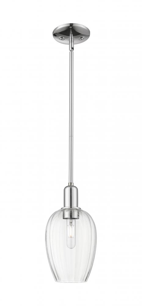 Preston Flute - 1 Light - 6 inch - Polished Chrome - Mini Pendant