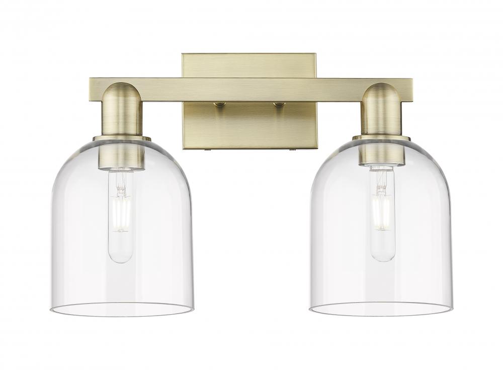 Bella - 2 Light - 17 inch - Antique Brass - Bath Vanity Light