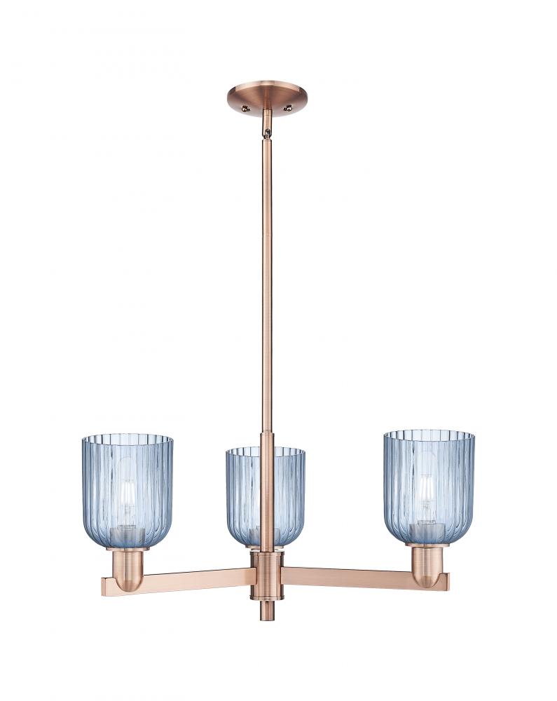 Bridal Veil - 3 Light - 18 inch - Antique Copper - Flush Mount