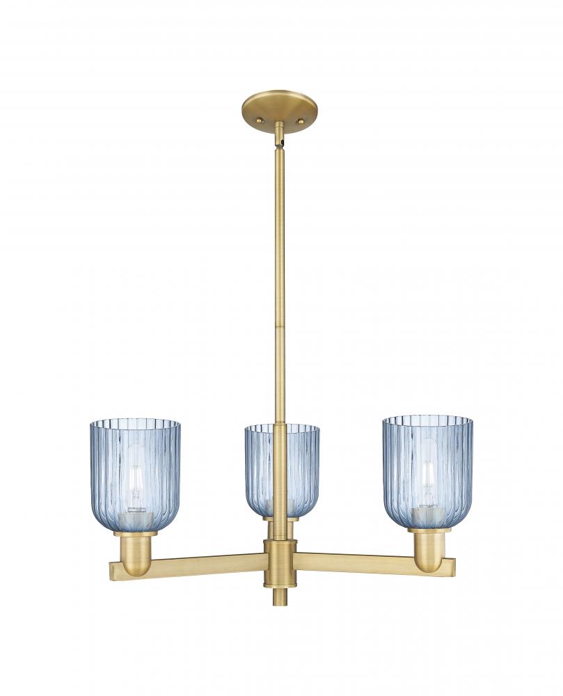 Bridal Veil - 3 Light - 18 inch - Brushed Brass - Flush Mount