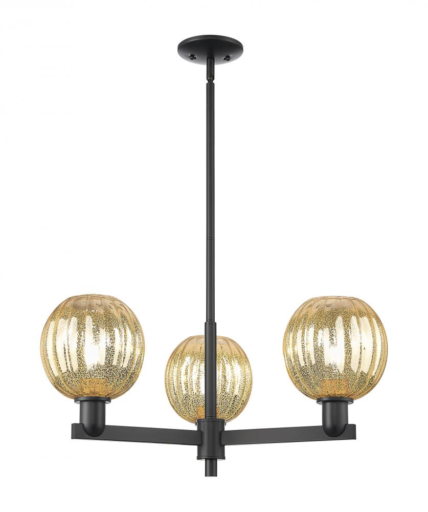 Preston Globe - 3 Light - 18 inch - Matte Black - Flush Mount