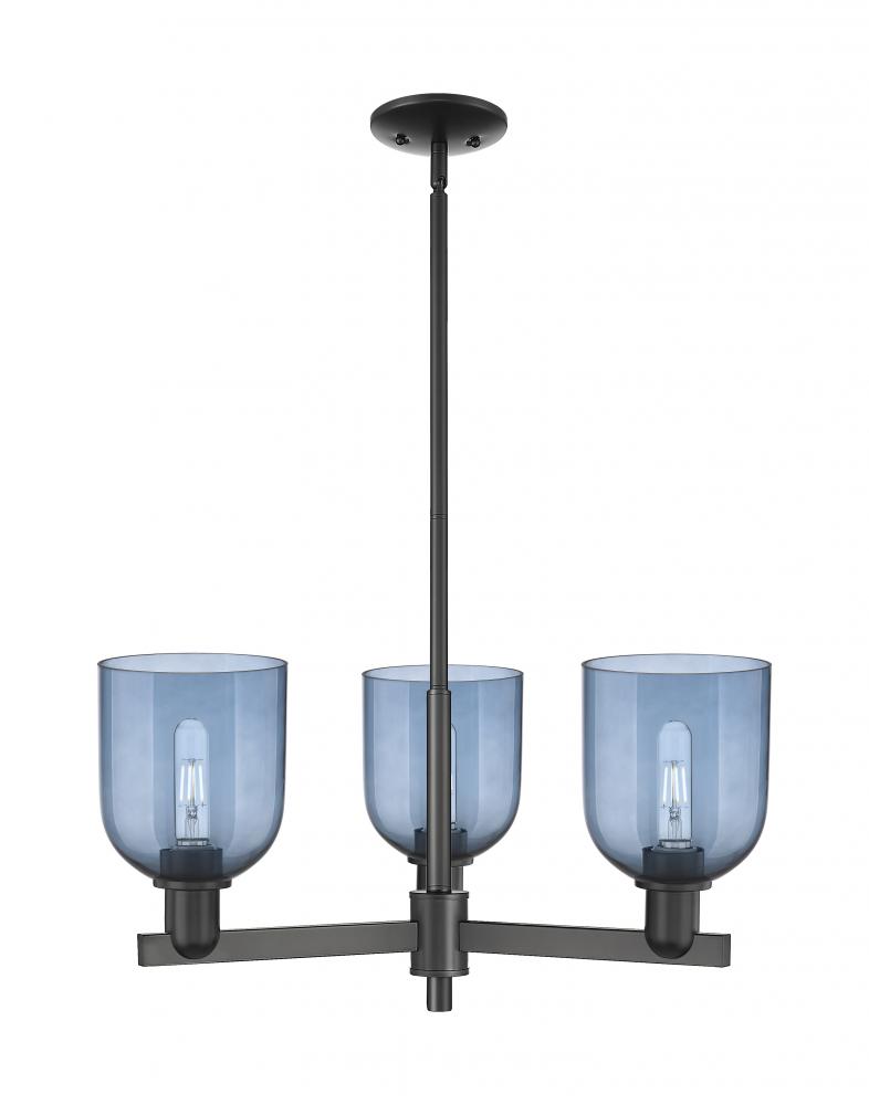 Bella - 3 Light - 27 inch - Matte Black - Stem hung - Flush Mount