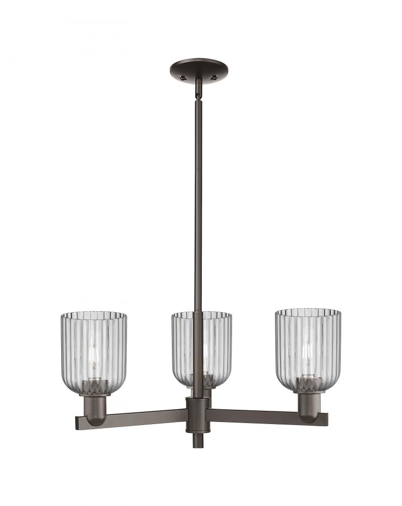 Bridal Veil - 3 Light - 18 inch - Oil Rubbed Bronze - Flush Mount