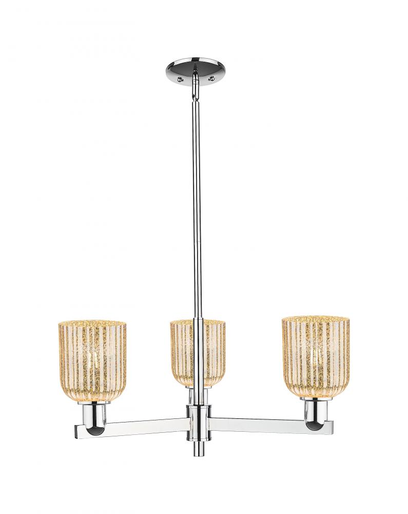 Bridal Veil - 3 Light - 18 inch - Polished Chrome - Flush Mount