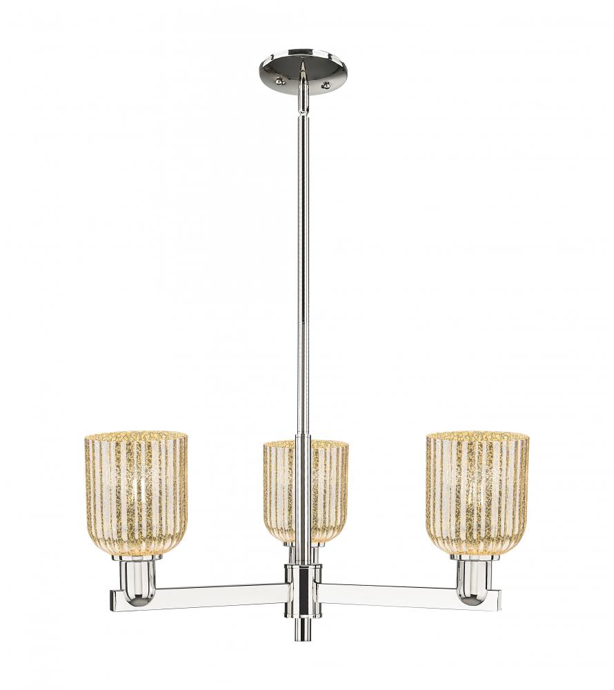 Bridal Veil - 3 Light - 18 inch - Polished Nickel - Flush Mount