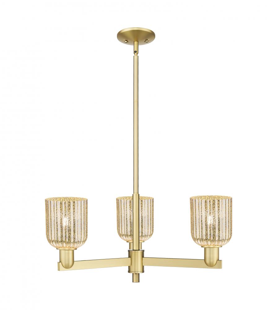 Bridal Veil - 3 Light - 18 inch - Satin Gold - Flush Mount