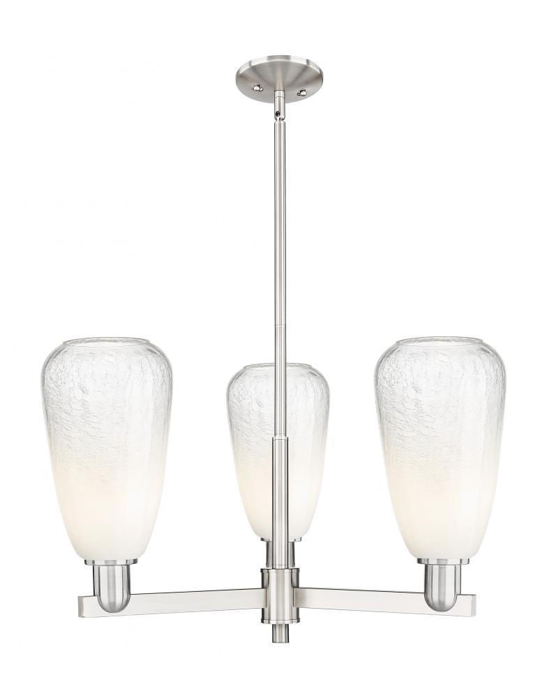 Brookhaven Almond - 3 Light - 18 inch - Satin Nickel - Flush Mount