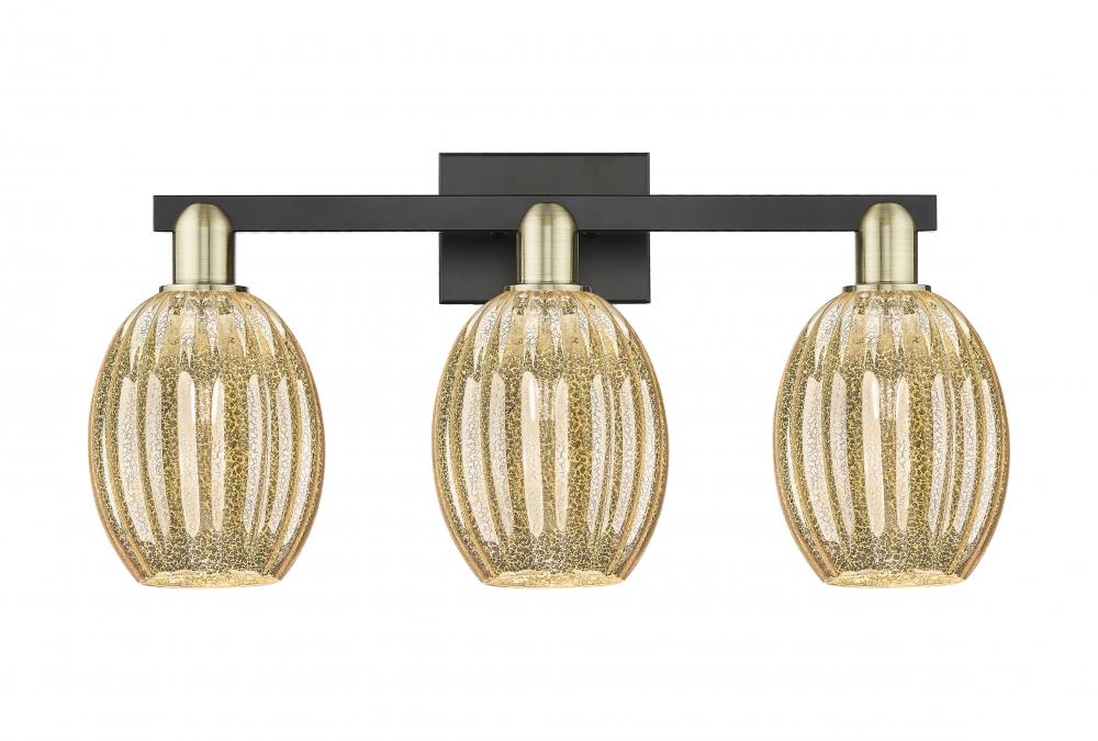 Preston Bulb - 3 Light - 26 inch - Black Antique Brass - Bath Vanity Light