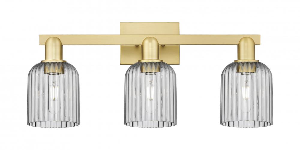 Bridal Veil - 3 Light - 26 inch - Satin Gold - Bath Vanity Light