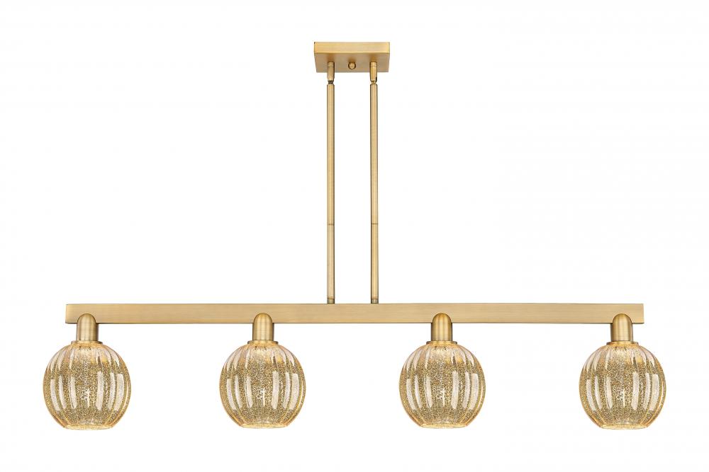 Preston Globe - 4 Light - 48 inch - Brushed Brass - Cord hung - Island Light