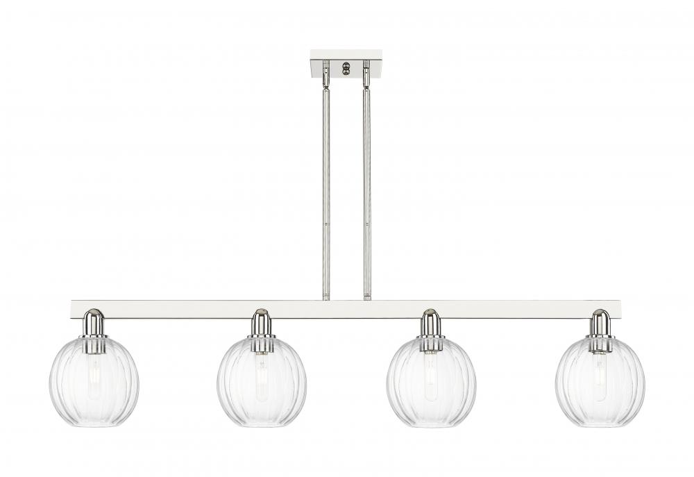 Preston Globe - 4 Light - 48 inch - Polished Nickel - Cord hung - Island Light