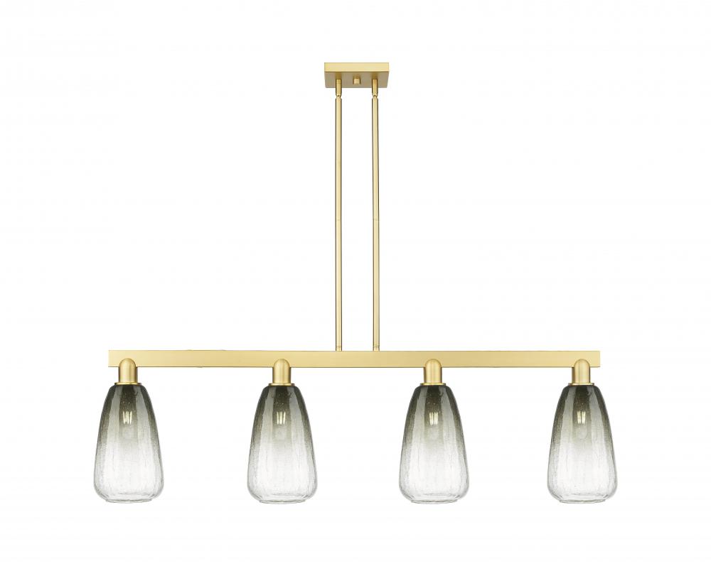 Brookhaven Almond - 4 Light - 48 inch - Satin Gold - Cord hung - Island Light