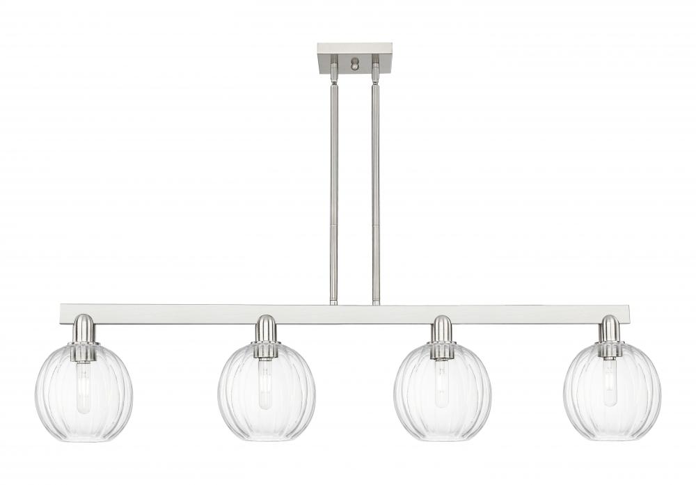 Preston Globe - 4 Light - 48 inch - Brushed Satin Nickel - Cord hung - Island Light