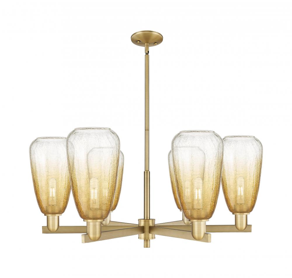 Brookhaven Almond - 6 Light - 24 inch - Brushed Brass - Chandelier