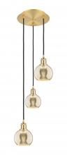 Innovations Lighting 113B-3P-SG-G128-6 - Athens - 3 Light - 12 inch - Satin Gold - Cord Hung - Multi Pendant