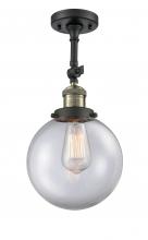 Innovations Lighting 201F-BAB-G202-8 - Beacon - 1 Light - 8 inch - Black Antique Brass - Adjustable Semi-Flush Mount