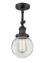 Innovations Lighting 201F-BK-G202-6-LED - Beacon - 1 Light - 6 inch - Matte Black - Adjustable Semi-Flush Mount