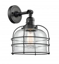 Innovations Lighting 203SW-BK-G72-CE-LED - Bell Cage - 1 Light - 9 inch - Matte Black - Adjustable Sconce
