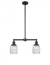 Innovations Lighting 209-BK-G302-LED - Colton - 2 Light - 22 inch - Matte Black - Stem Hung - Adjustable Island Light