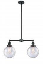 Innovations Lighting 209-OB-G204-8-LED - Beacon - 2 Light - 25 inch - Oil Rubbed Bronze - Stem Hung - Adjustable Island Light