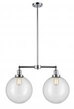 Innovations Lighting 209-PC-G202-12 - Beacon - 2 Light - 27 inch - Polished Chrome - Stem Hung - Adjustable Island Light