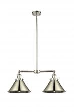 Innovations Lighting 209-PN-M10-PN-LED - Briarcliff - 2 Light - 21 inch - Polished Nickel - Stem Hung - Adjustable Island Light