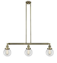 Innovations Lighting 213-AB-G202-6 - Beacon - 3 Light - 39 inch - Antique Brass - Stem Hung - Adjustable Island Light