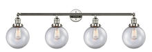 Innovations Lighting 215-PN-G202-8 - Beacon - 4 Light - 44 inch - Polished Nickel - Adjustable Bath Vanity Light