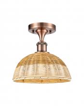 Innovations Lighting 516-1C-AC-NBD2-9-NAT - Bristol Natural II - 1 Light - 9 inch - Antique Copper - Semi-Flush Mount