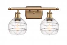 Innovations Lighting 516-2W-BB-G556-6CL - Rochester - 2 Light - 16 inch - Brushed Brass - Bath Vanity Light