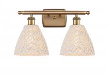 Innovations Lighting 516-2W-BB-NBD-75-NAT - Bristol Natural - 2 Light - 18 inch - Brushed Brass - Bath Vanity Light