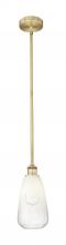 Innovations Lighting 616-1S-BB-G480-6OP - Brookhaven Almond - 1 Light - 6 inch - Brushed Brass - Stem hung - Mini Pendant