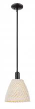 Innovations Lighting 716-1S-BK-NBD-9-NAT - Bristol Natural - 1 Light - 6 inch - Matte Black - Mini Pendant