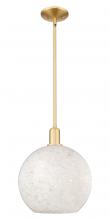 Innovations Lighting 716-1S-SG-G1216-12WM - White Mouchette - 1 Light - 12 inch - Satin Gold - Stem hung - Mini Pendant