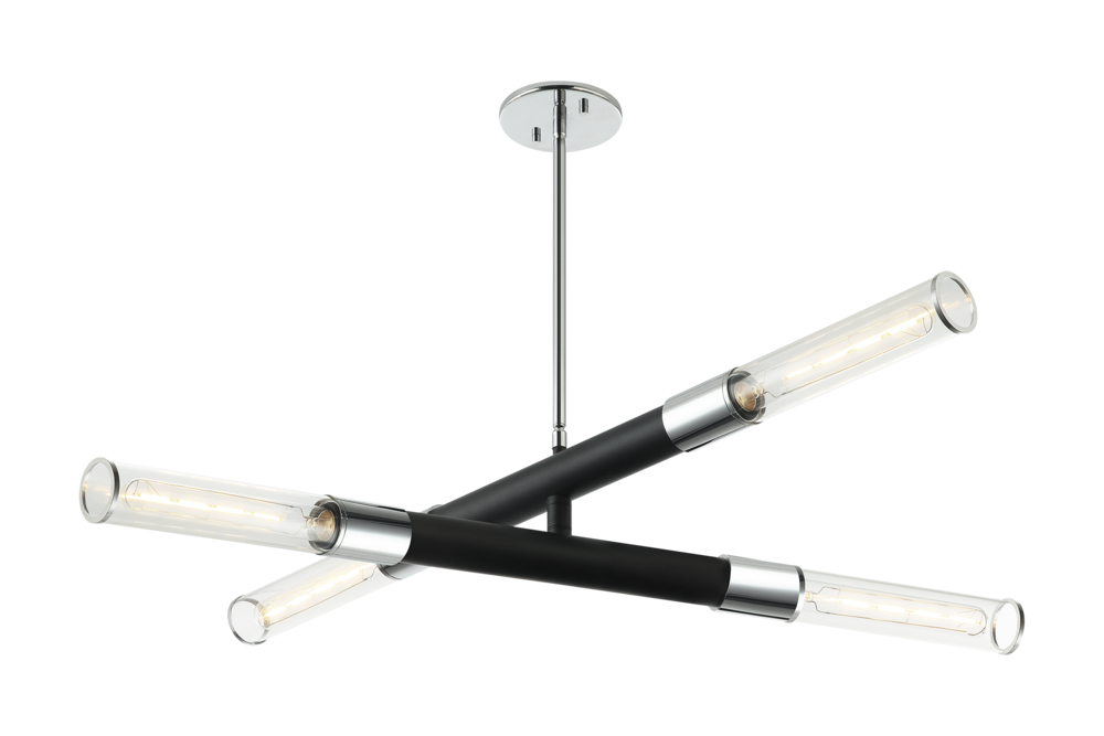 Tubo Matte Black + Chrome Pendant