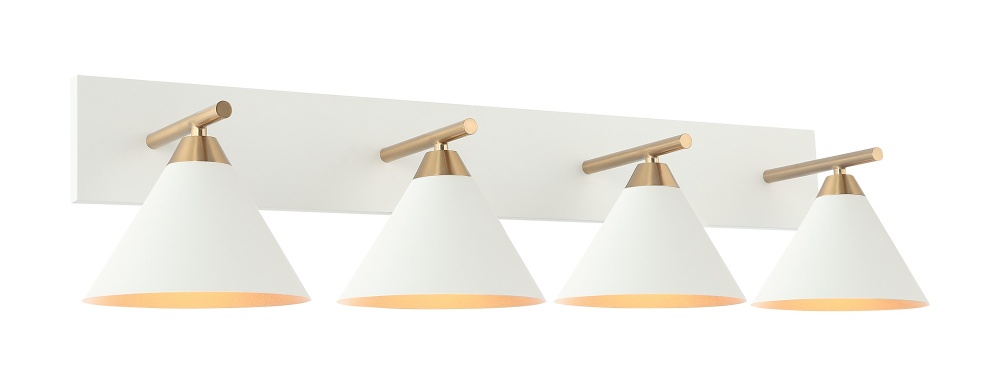 Bliss Aged Gold Brass + White Wall Sconce